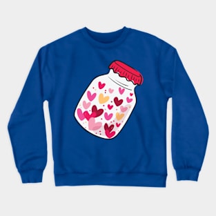 Jar of colored hearts Crewneck Sweatshirt